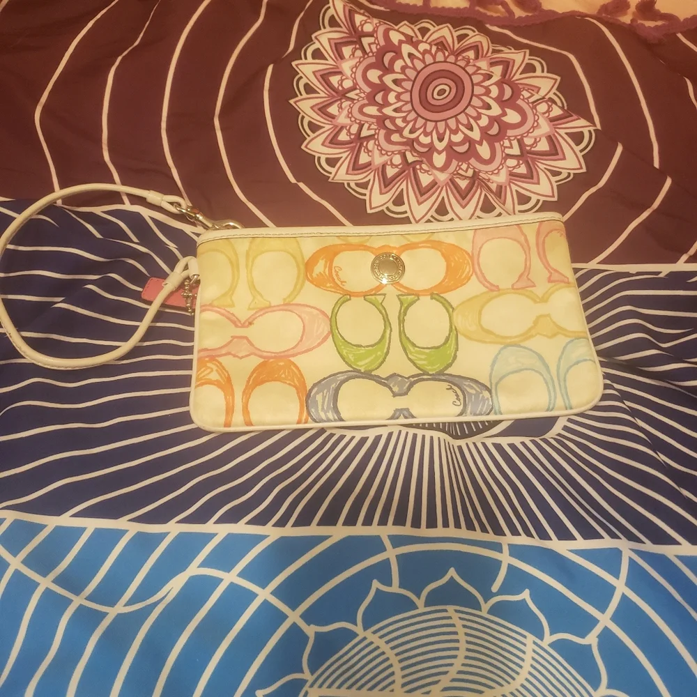 Coach multicolor wristlet